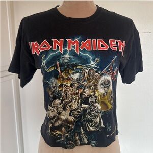Vintage Iron Maiden crop band shirt